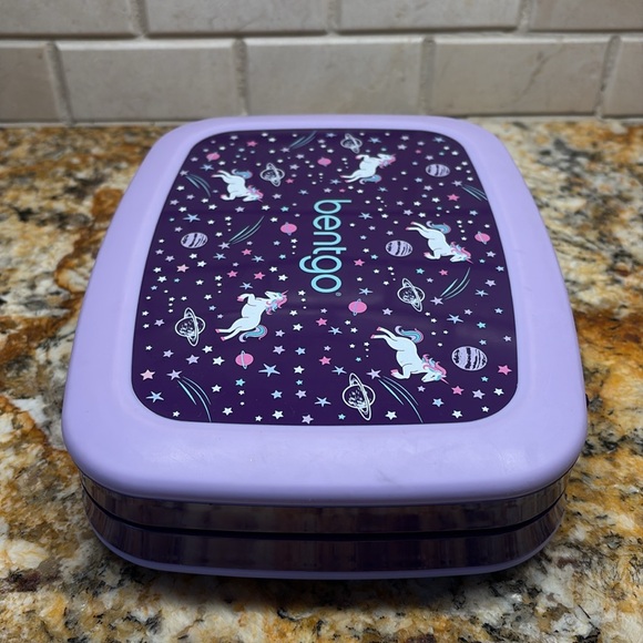 Kids Divided 5 Compartment Leak Proof Bentgo Style Lunch Box Purple Unicorn - Picture 8 of 17